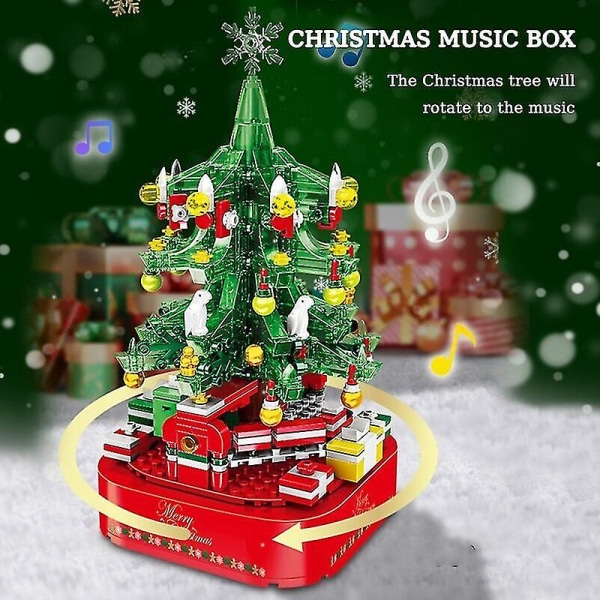 Byggesæt til juletræer - et festligt byggesæt til børn og familier Gør-det-selv byggeklods Musikboks Kreativt julebyggelegetøjssæt 9003