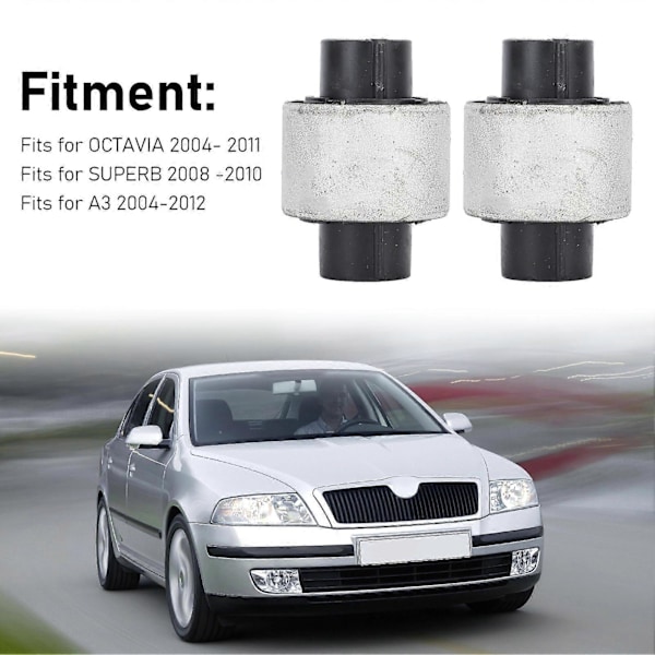 2 st Bakaxelstyrarm Bakre Bussning 1K0505171C Metall Gummi Ersättning för OCTAVIA SUPERB
