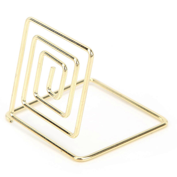 10 st Business Card Holder Mini Söt Metall Skrivbordsmeddelande Display Stativ för Bordnummer Foto Memo Banknot Guld YEMAA