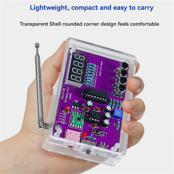 FM Radio RDA5807 DIY Kit Elektronisk Justerbar 87-108MHz Display Loddeøvelse DIY Elektroniske Komponenter Kit