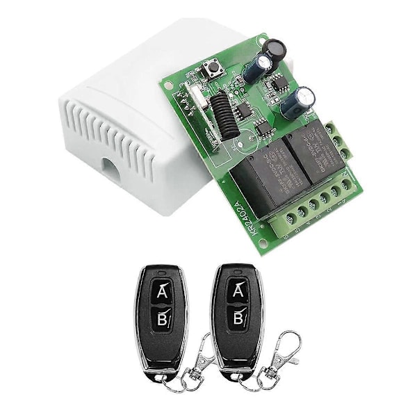 433MHz Fjernbetjeningsswitch Trådløs Relæ 2CH Modul RF Sender DC 5V 12V 24V 30V til Garage