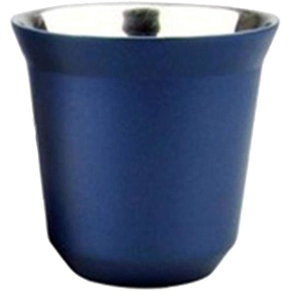 Rostfritt Stål Espresso-kopp Dubbelväggig Isolerad Kaffe-mugg Anti-dropp Dricksglas för Kaffe Vin Cocktails 80ml (mörkblå 1st