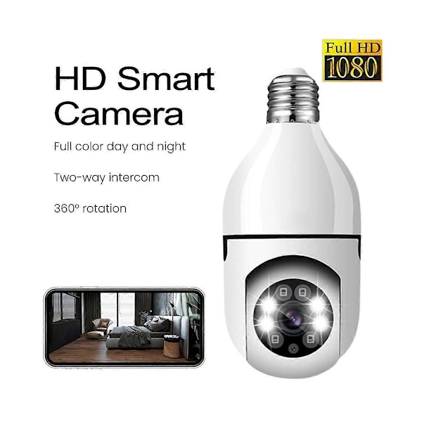 5G Wifi Glödlampa Nattseende Kameraövervakning Fullfärg Automatisk Människo Spårning Videosäkerhet Mo