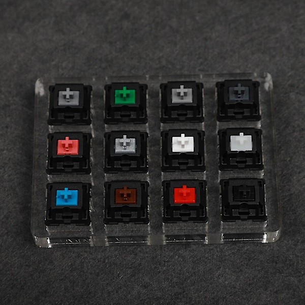 12 Key Switch Tester Med Akryl Base Til Cherry Mx Mekanisk Tastatur Mekanisk Tastatur Switch-mxbc