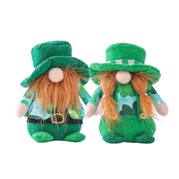 Irländsk dag St. Patrick's Day Faceless Doll Rudolph Doll Dekoration Plyschleksak