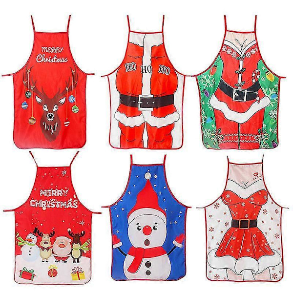 Juleforkle Santaforkle Høytidskjøkkenforkle Hjem Restaurant Kvinner Og Menn Kokkeforkle For Matlaging Baking Håndverk Bbq1pc
