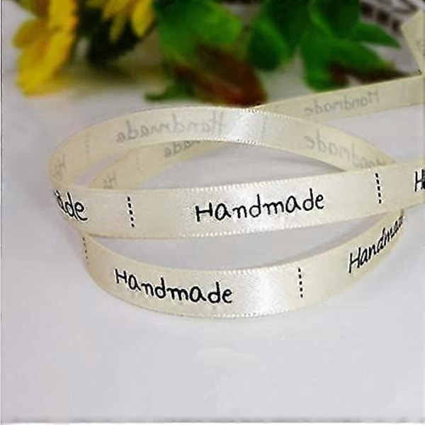 20 Yards Bomullsband, 1cm Bredd Presentförpackning Satin Handgjort Brev Bomullsband