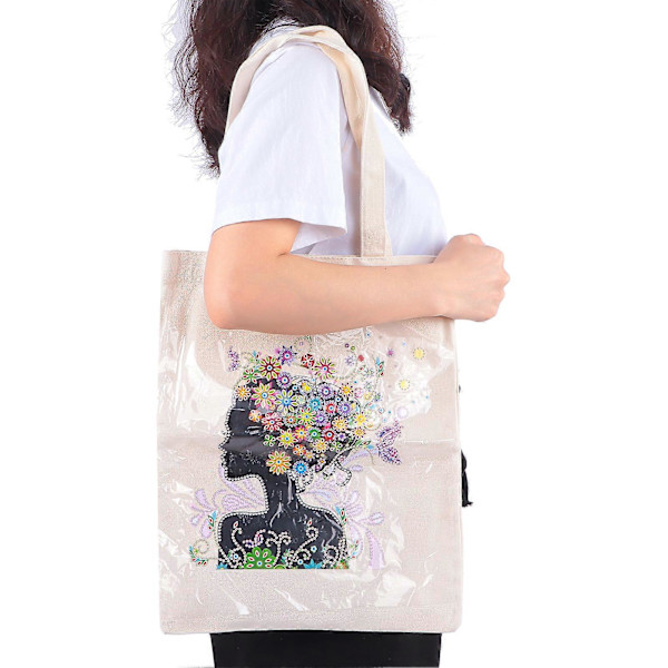 Diamantmålning Tote Bag Praktisk Färgglad Special för Skolväska Förvaring Picknick Resa Presenter BB024 YEMAA