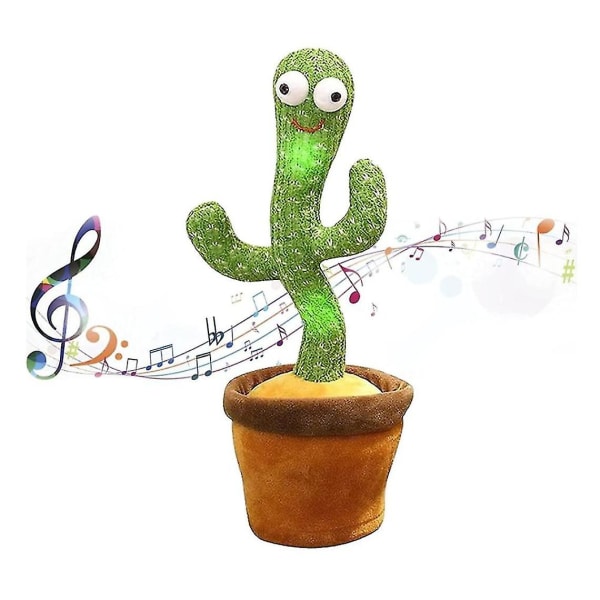 Optag kaktus danselegetøj med lys og volumenkontrol Gentagende kaktus syngende legetøj