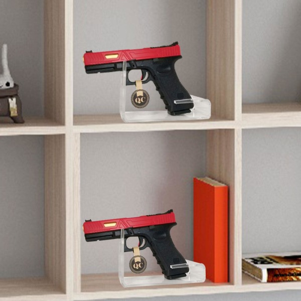 Pistol Display Stand | 2-pak akryl display stativ til pistol | Klar Toy Pistol Display Rack Holder Til Børn Børn, Universal Stand Ophæng Til Ha