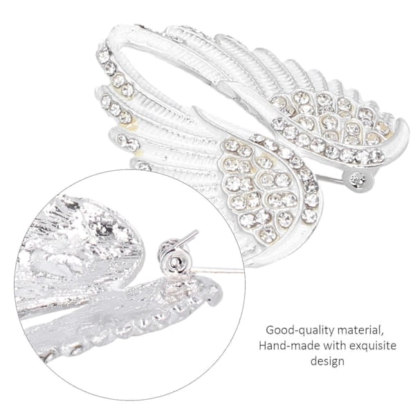 4 stk. Brosche Nål Diamant Engel Vingemønster Sød Mode Lapel Nål Frakke Badge Tilbehør Hvid YEMAA
