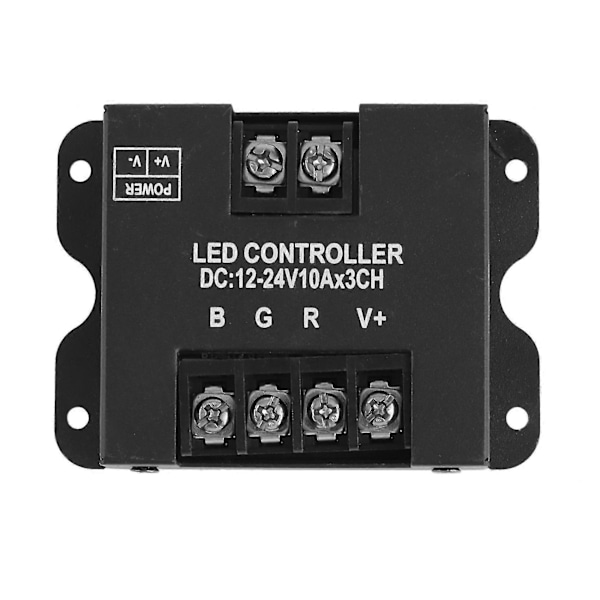 30A Kontakt RGB RF Fjernkontroll DC 12V 24V 3-kanals x 10A 360W/720W Kontroller for LED Strip Lys Tilbehør SMD 5050