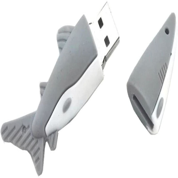 16/32gb 2.0 Gray Shark Animal Usb Flash Pen Drive Memory Thumb Stick Storage Data Photo Gift