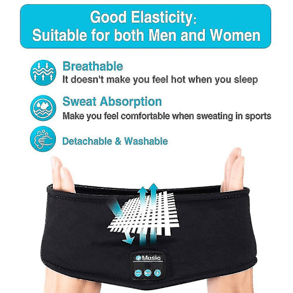 Uni睡眠用Bluetooth-kuulokkeet hihnaan  harjoitteluun, juoksuun, joogaan