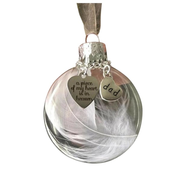 1 stk Feather Heart Shape - Et stykke af mit hjerte er i heave mindesmærke far Ornament