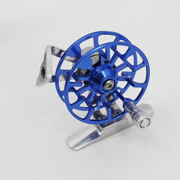 Fluefiskesnelle i aluminium isfiskehjul Fisketilbehør (1 stk - blå)