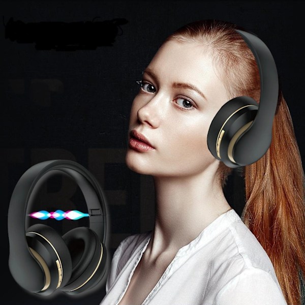 Bluetooth-hörlurar Trådlösa Bluetooth-headset Subwoofer Bluetooth 5.0 Mobil Dator Spel Musik Sport Spel Hörlurar Rea