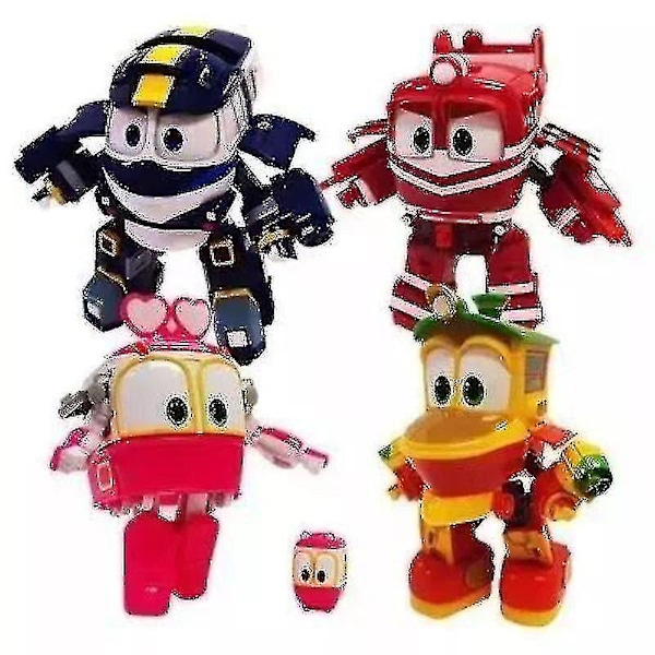 4 stk/sett 8cm Robot Tog Transformation Kay Alf Dynamisk Togfamilie Deformasjon Togbil Actionfigur Leke Leke for Barn