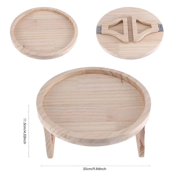 Sohvan käsinojan pidikepöytä, luonnollinen puinen sohva käsinoja Clip-on tarjotinpöytä sohva sohva käsinojan organizer, R