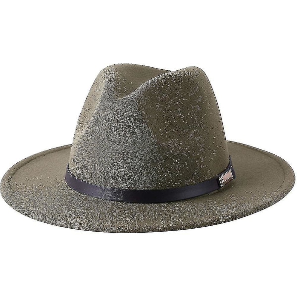 Dam Retro Bred Brätte Floppy Panama Hat Bälte Spänne Ull Fedora Hat