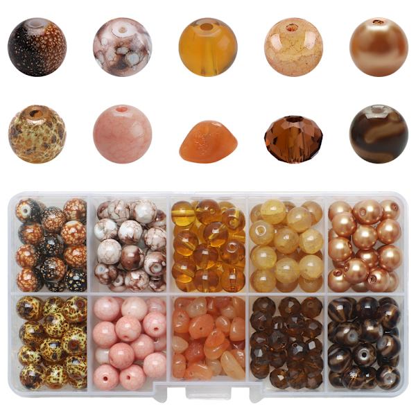 8MM kristall runda pärlor grus gradient färg 10 rutnät boxade glaspärlor kombination diy handgjorda pärlarmband