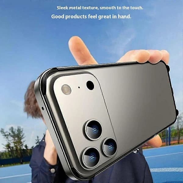 Utfelt termisk silikonmetallramme-telefondeksel til iPhone 17 Pro Titanium Gray