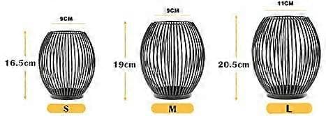 Ljusstake i metalltråd, oval korg - L