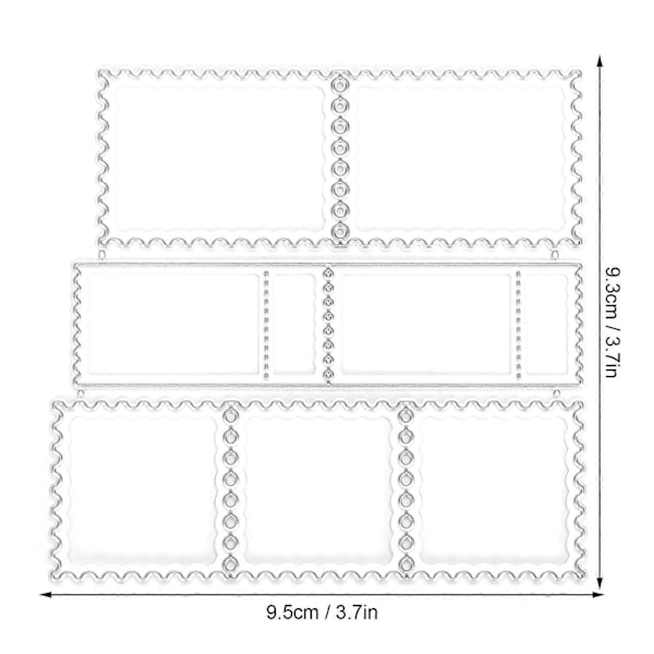 2 stk. Metal Skæreform Stencil Stempelramme DIY Scrapbooking Prægning Papirkort Skabelon YEMAA