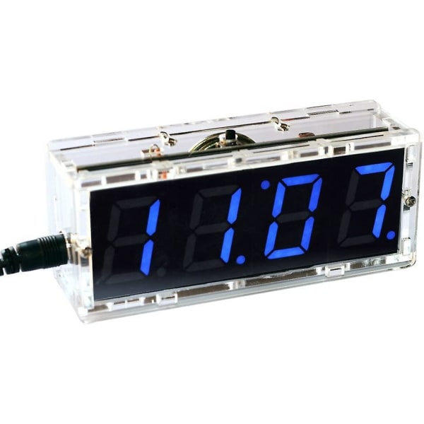 Loddeprojektsæt, 4-cifrede ursæt Led Talking Clock gør-det-selv-kit Elektroniske projektsæt med højttaler, pcb til lodningspraksis Learning Electro
