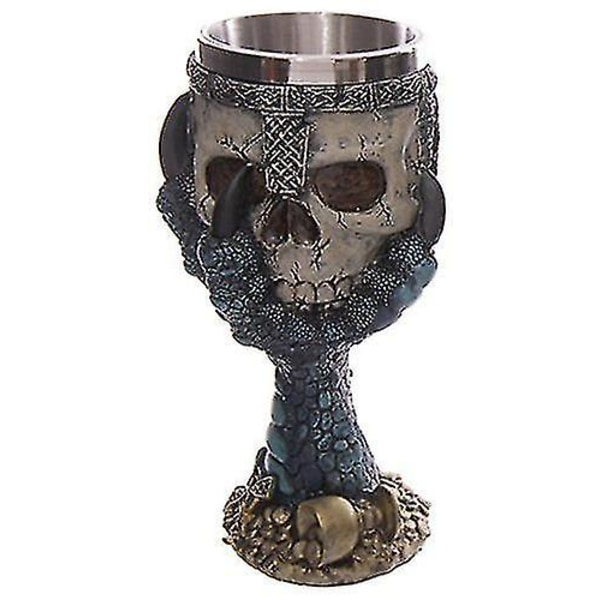 Vinglas, Skalle i drakklor design, Metall, Multi, 1 Count-mxbc