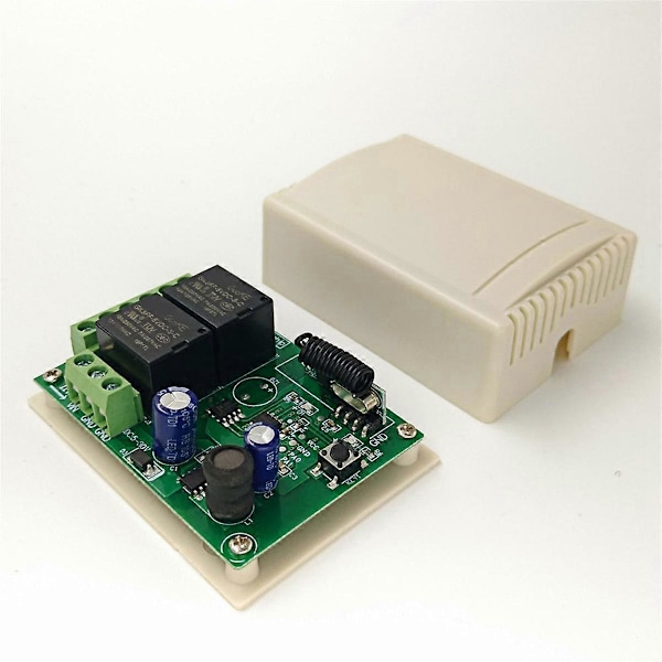 433MHz Fjernbetjeningsswitch Trådløs Relæ 2CH Modul RF Sender DC 5V 12V 24V 30V til Garage