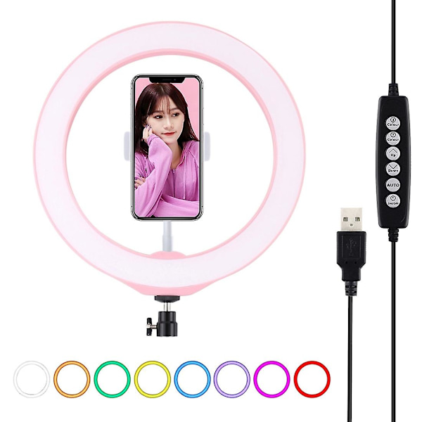 PULUZ 10,2 tommers 26 cm RGBW-dimbar LED-ringlys