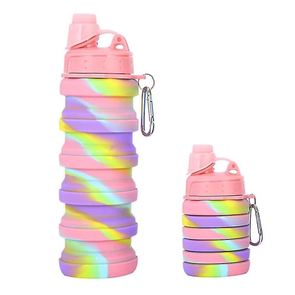 Vattenflaska för flickor Läcksäker Bpa-fri dricksflaska för barn Barnvattenflaskor Hopfällbara dryckesflaskor 500 ml