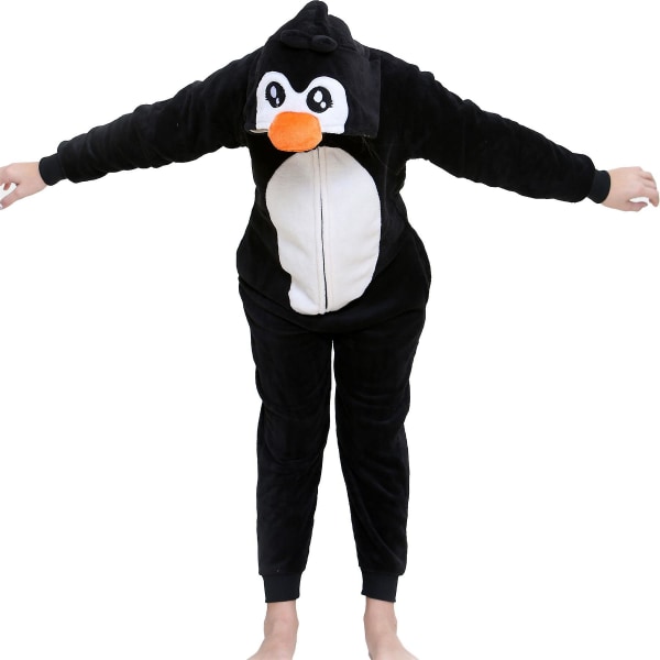 Unisex Super blød fleece pingvin Onesie til børn