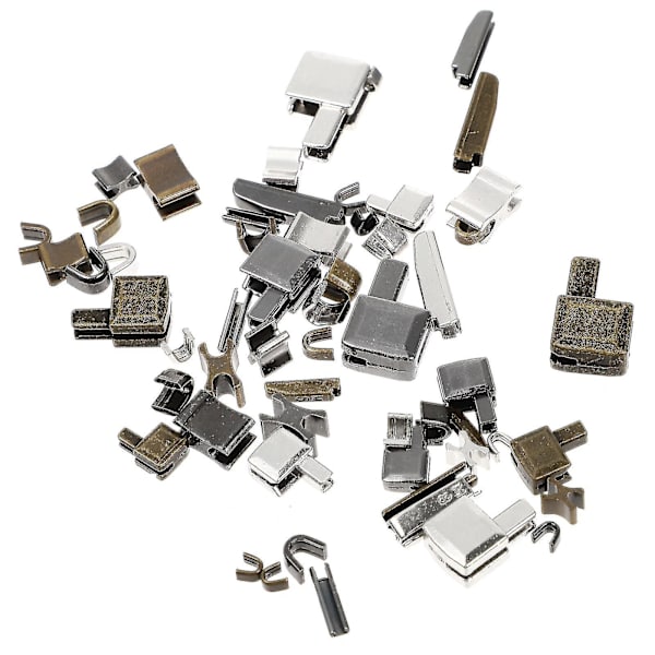 24 Set Metall Blixtlås Huvud Reglage Införing Stift Blixtlås Stopp Tillbehör Plug Blixtlås Reparationssats För Rock Hem Diy (Blandad Färg, Storlek 3/5/8/10)