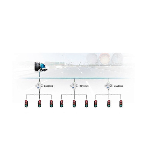 -DR302 DIN-skinne Serial RS485 til Ethernet TCP IP Servermodul Ethernet Konverter Modbus RTU til Modb