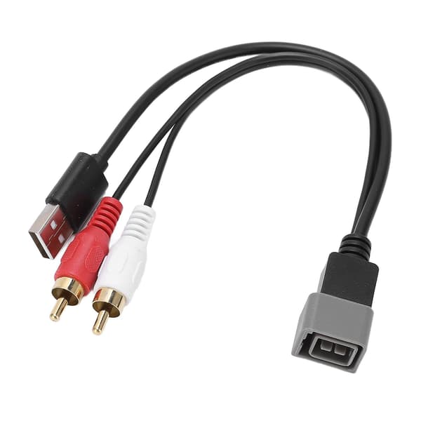23cm/9.06in 8-pins USB RCA Adapterkabel Erstatning for Nissan Cube Juke Versa
