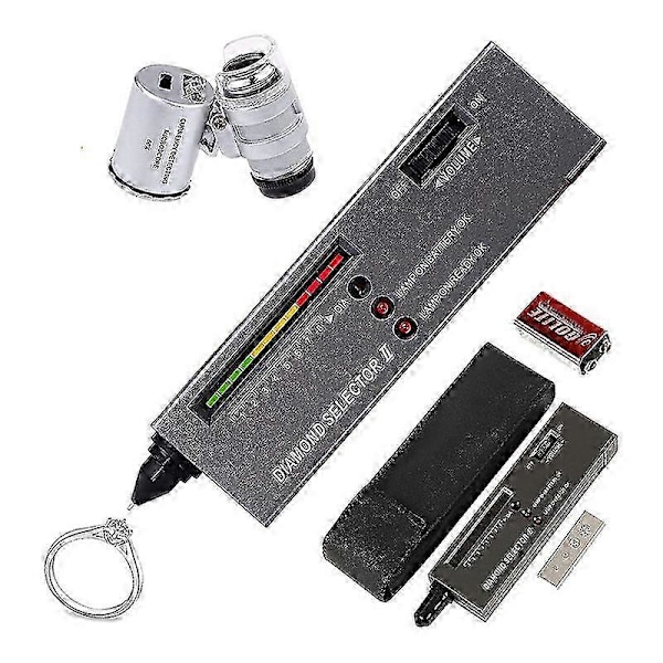 Diamanttester Pen, Høj Præcision Smykke Diamanttester + 60X Mini LED Forstørrelsesglas, Professionel Diamant