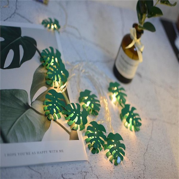 Leaf String Lights Jungle Lights Jungle Soveromstilbehør Leaf Led String Lights Hengelys Stringlamp Light With Green Monstera Leaves Green Pal