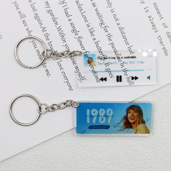 8 stk. Taylor Swift album 1989 akryl vedhæng stjerne perifer nøglering