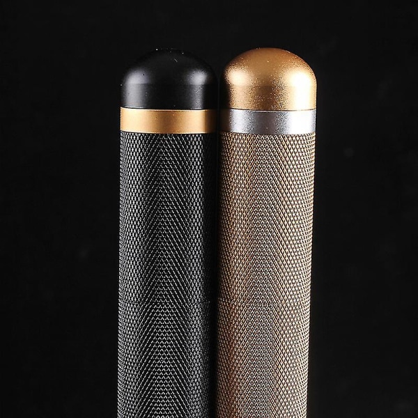 Pocket Cigar Tube Mini Cigar Humidor Portable Outdoor Travel Single Accessories,goldblack,2pcs)