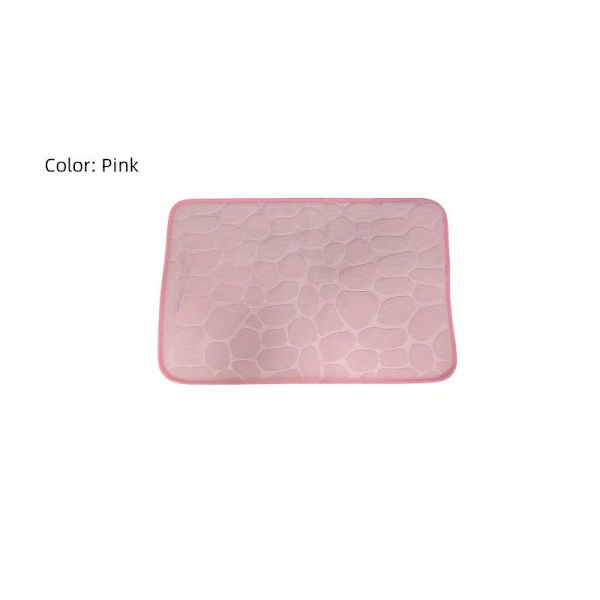 1 st Snabbtorkande Minnesskum Badmatta med halkfri baksida - Mjuk och bekväm Duschrumsmatta, Maskintvättbar pink