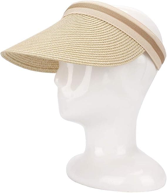 Dame bredskygget stråstrand solhat/golfhat (sommerhat)