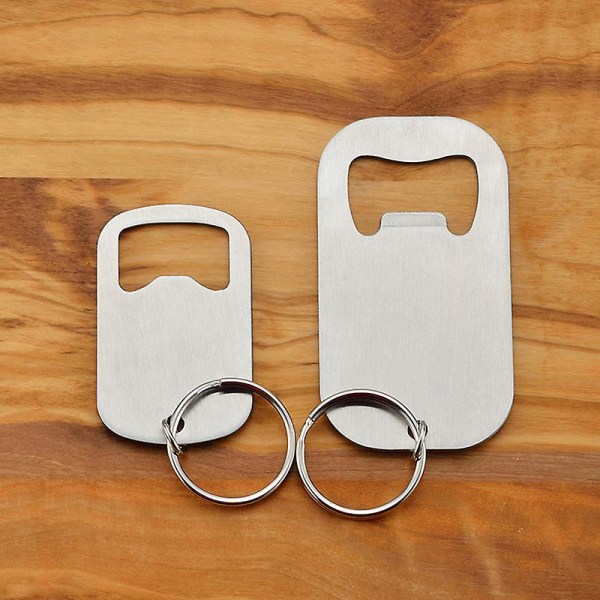 Kitchen Tools Silver Home Hotel Beer Stainless Steel Keychains Cap Remover Bottle Opener Multi Purposesilver10pcs