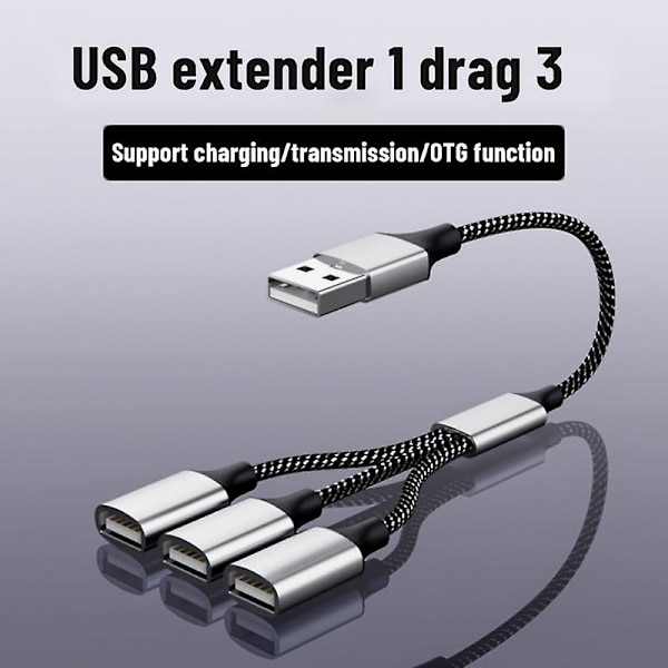 Bärbar förlängningssladd USB-kabeldelare OTG USB Typ C Hub-förlängningar Hög hastighet Överföring Multi Splitter Adapter 4 portar