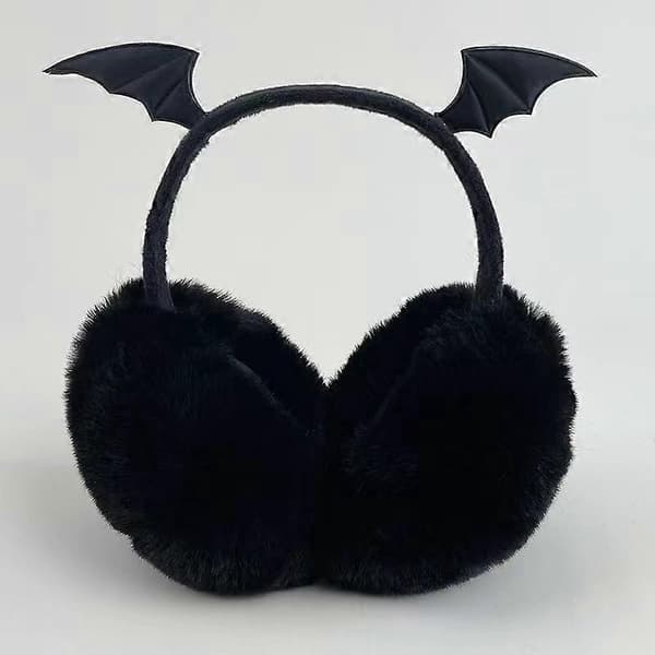 Søde og kreative djævleflagermus-øreklapper, plys vinter udendørs øreklapper, foldbare øreklapper, Halloween-kostumer.