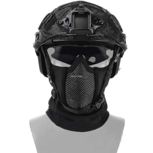 Military Tactical Helmet Mask Breathable Air Gun Paintball Hunting Equipment Mask Wearable Safety Shooting Combat Mask