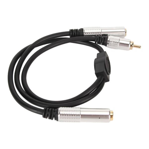 6,35 mm naar 6,35 mm RCA-kabel, verguld, Y-splitter voor microfoon, luidspreker, 0,5 m