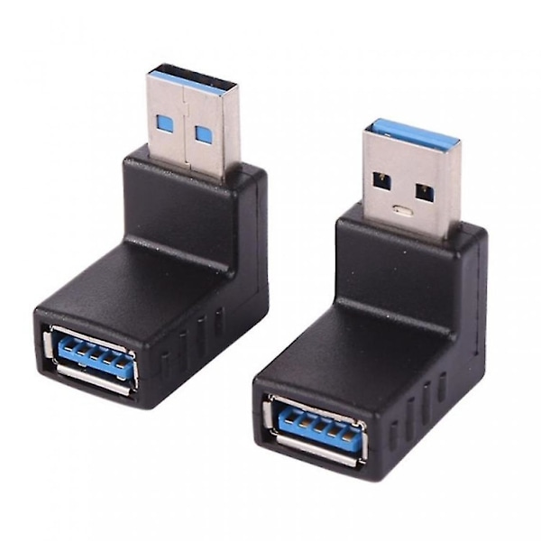 Pc L USB 3.0 Han til 90 Graders Vinkel Bus Adapter Forlængerkabel Stikadaptere (sort)