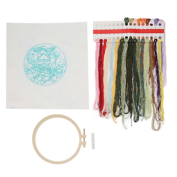 Tryckt Broderi Enkelt 3-dimensionellt Klassiskt Vackert Broderi-kit för Heminredning Present Sommarträdgård YEMAA